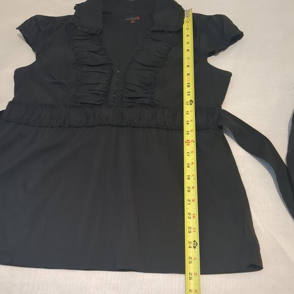 Y2K Vintage G by Guess Black Babydoll Blouse Gothic Whimsigoth Dark Romantic - Picture 11 of 15